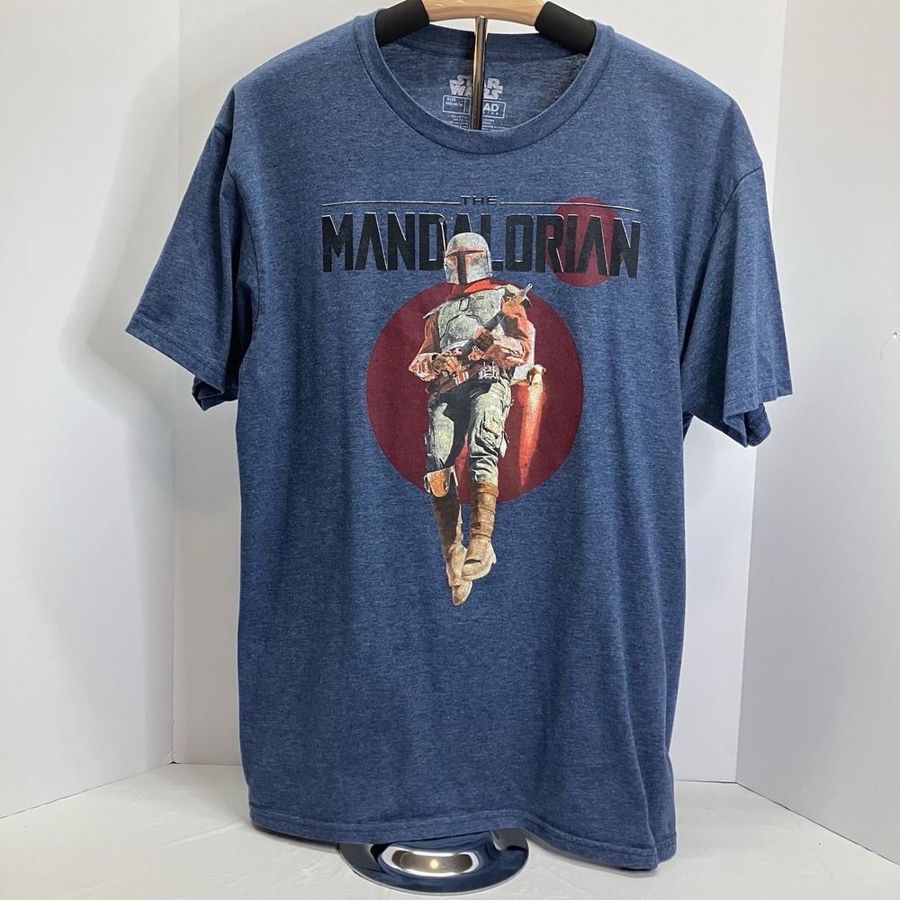 Star Wars Mens Blue Heathered Licensed Mandalorian‎ Tee T Shirt Size M